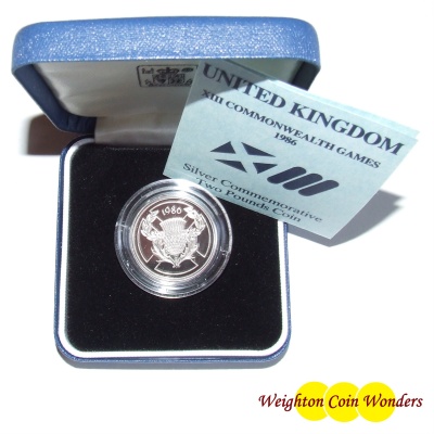1986 Silver Proof £2 - Commonwealth Games - Click Image to Close